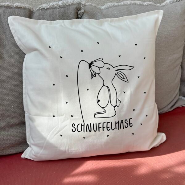 Kissen - Bügelmotiv - Schnuffelhase – Bild 3