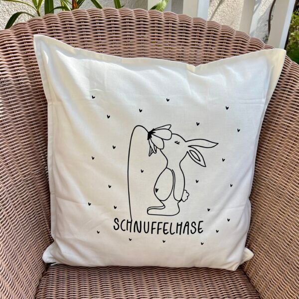 Kissen - Bügelmotiv - Schnuffelhase