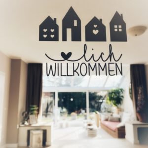 Sticker -  Häuserreihe - Herzlich Willkommen