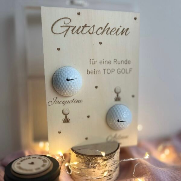 Gutschein Geschenkkarte für Golfer, personalisiert