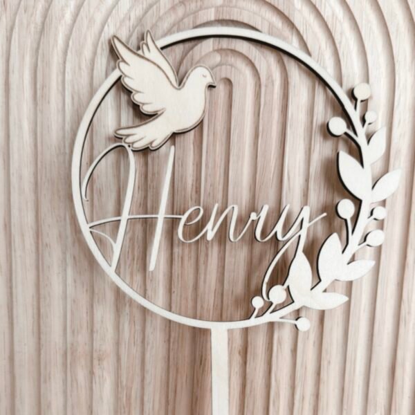 Cake Topper zur Taufe (Taube)
