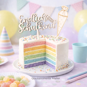 Cake Topper Set "endlich Schulkind"