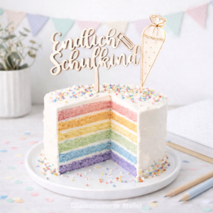 Cake Topper Set "endlich Schulkind"