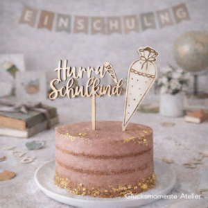 Cake Topper Set "Hurra Schulkind"