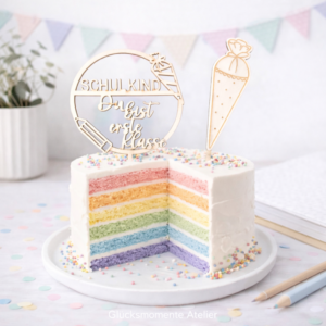 Cake Topper Set "Du bist erste Klasse"