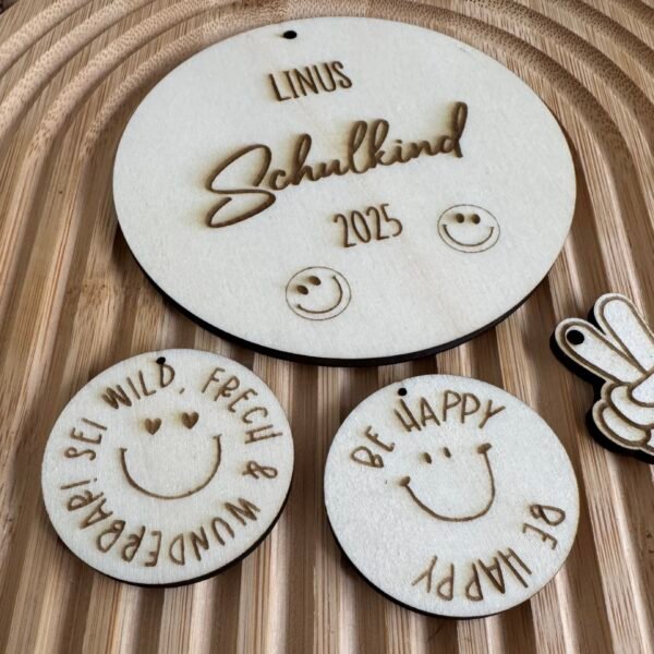 Schultüten Anhänger Set Smiley