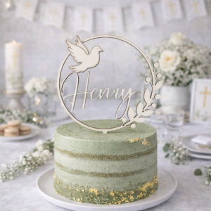 Cake Topper zur Taufe (Taube)