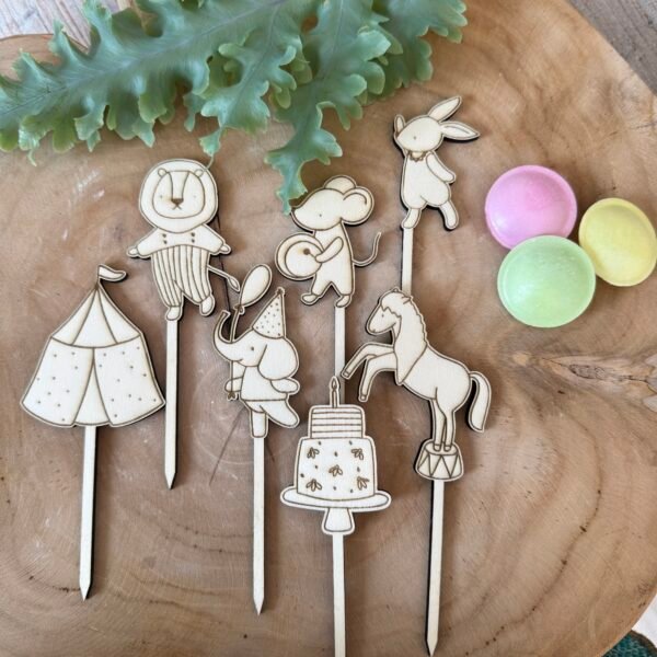 Cake Topper Set niedliche Zirkustiere – Bild 4