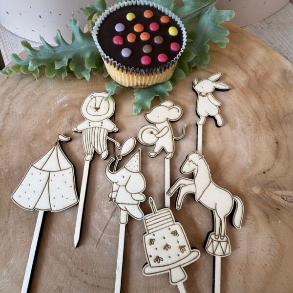 Cake Topper Set niedliche Zirkustiere – Bild 5
