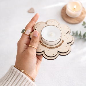 Kerzenteller zum Geburtstag "Blume"