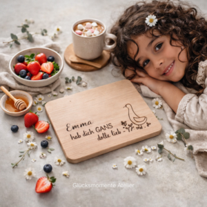 Frühstücksbrettchen "Gans doll lieb"