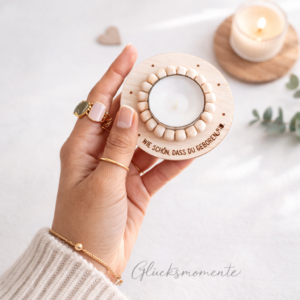 Kerzenteller schlicht - "wie schön, dass Du geboren bist"