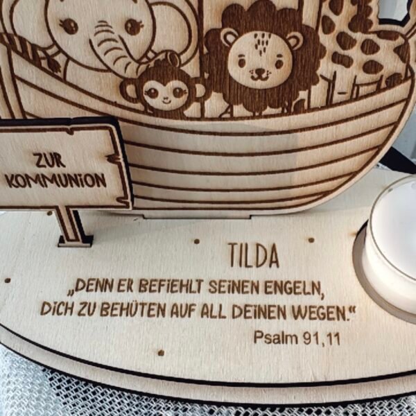 Geschenk zur Taufe/Kommunion/Konfirmation Kerzenhalter – Bild 3