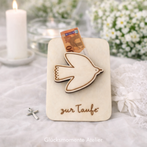 Geldgeschenk-Karte zur Kommunion Taube