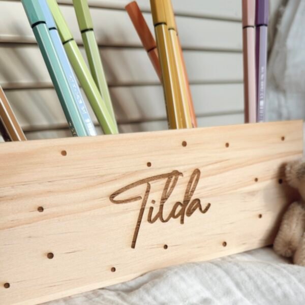Stiftehalter / Schreibtischorganizer / Montessori-graviert