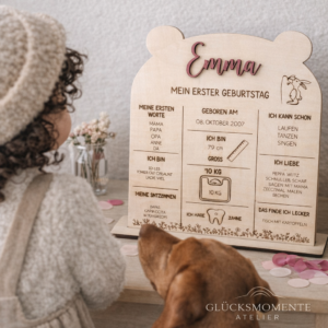 MEILENSTEIN- Aufsteller -  MEIN ERSTES JAHR-personalisiert