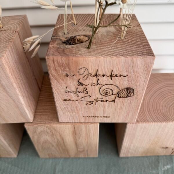 Flower Cube Eichenholz -personalisiert – Bild 11