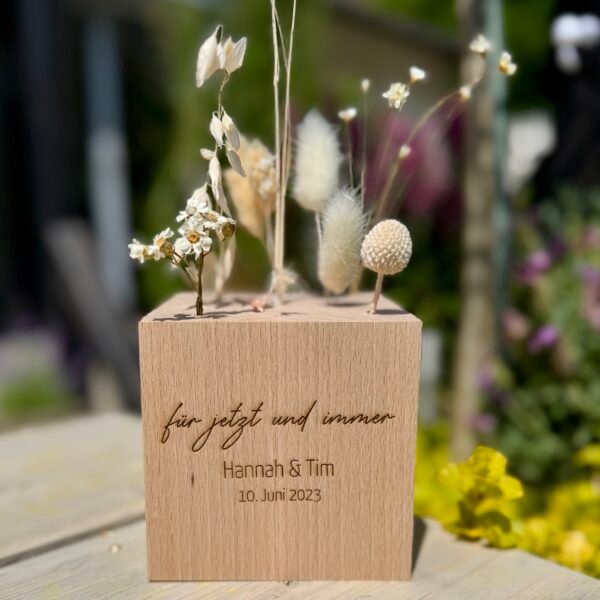 Flower Cube Eichenholz -personalisiert – Bild 5