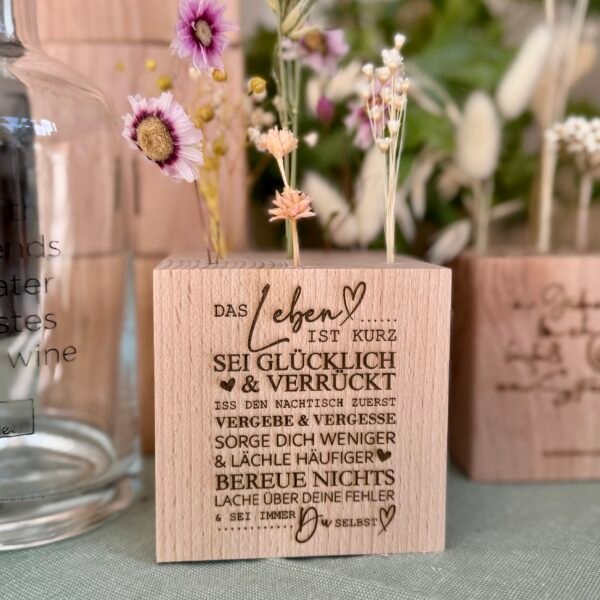 Flower Cube Eichenholz -personalisiert – Bild 3
