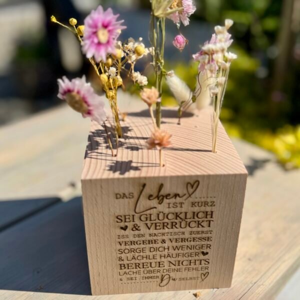 Flower Cube Eichenholz -personalisiert – Bild 2