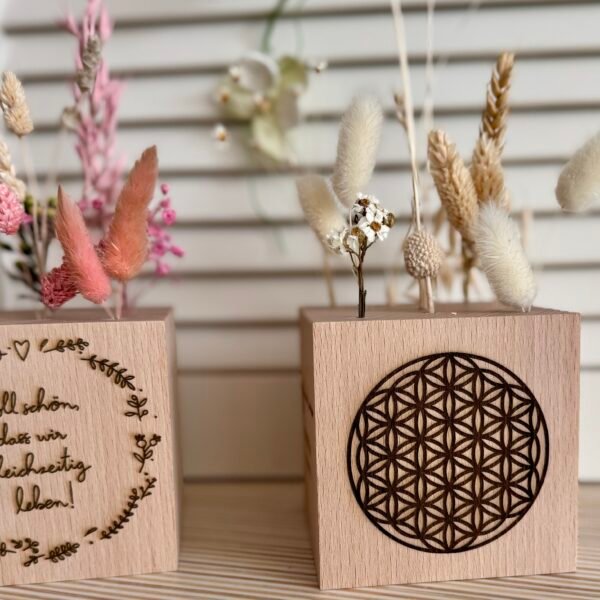 Flower Cube Eichenholz -personalisiert – Bild 12