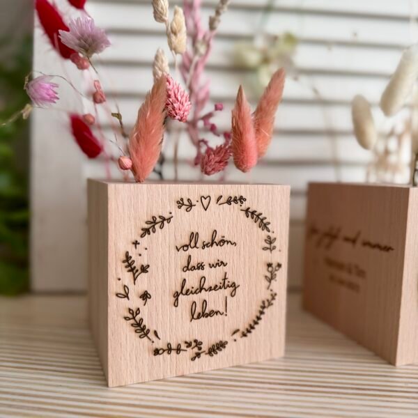 Flower Cube Eichenholz -personalisiert – Bild 13