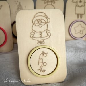 Knete mit Holzkarte | Weihnachtsmann