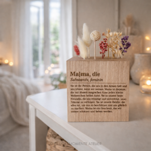 Flower Cube Eichenholz - Mama - personalisiert