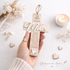 Taufkreuz zur Taufe/Kommunion/Konfirmation | personalisiert