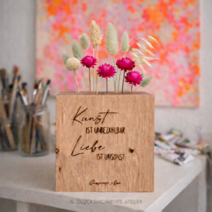 Flower Cube Eichenholz - Kunst ist unbezahlbar